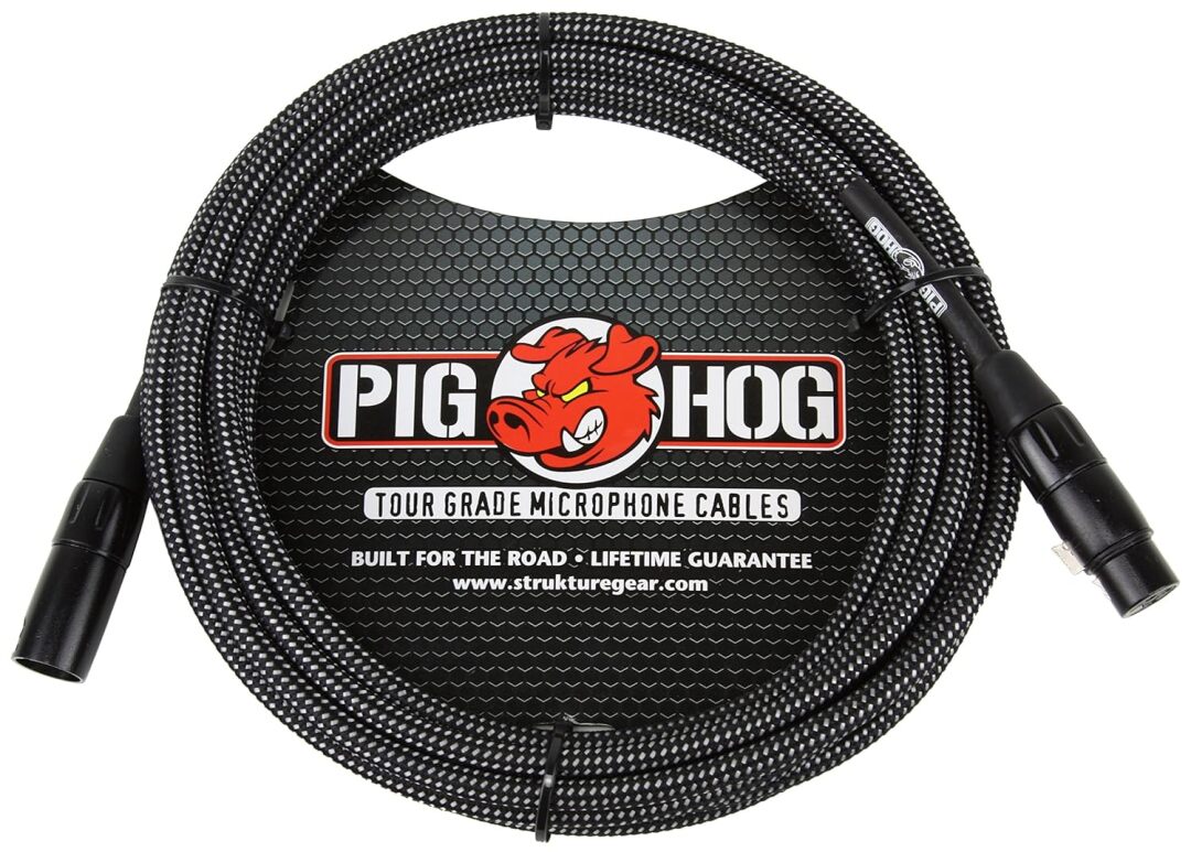 Pig Hog PHM10BKW Black/White Woven High Performance XLR Microphone Cab