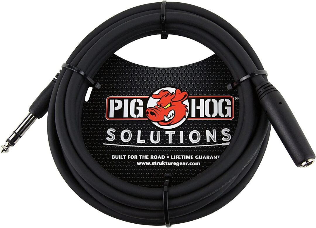 Pig Hog PHX14-10 1/4" TRSF to 1/4" TRSM Headphone Extension Cable, 10