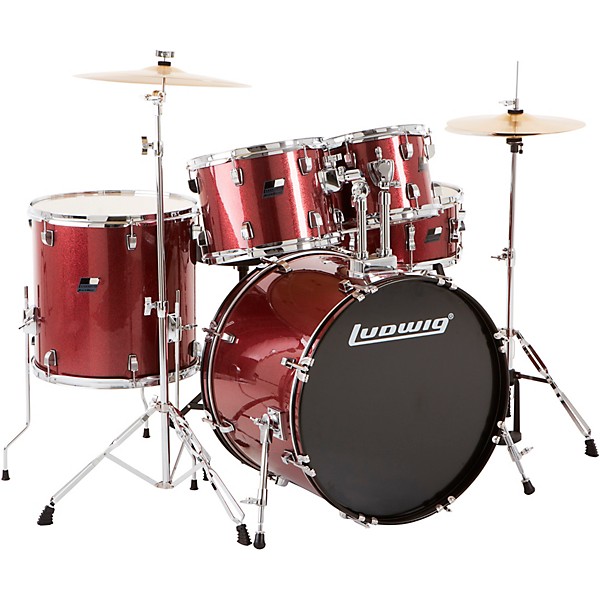 Ludwig Ludwig BackBeat complete 5-piece drum set-wine red