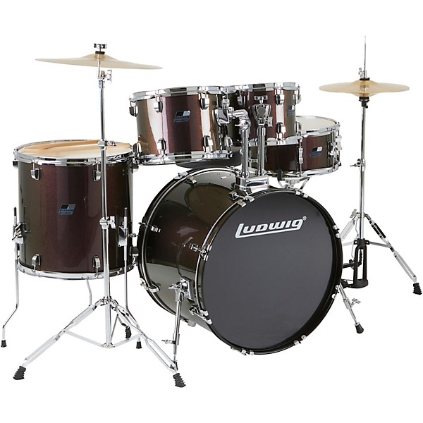 Ludwig Ludwig BackBeat complete 5-piece drum set-metallic purple mist