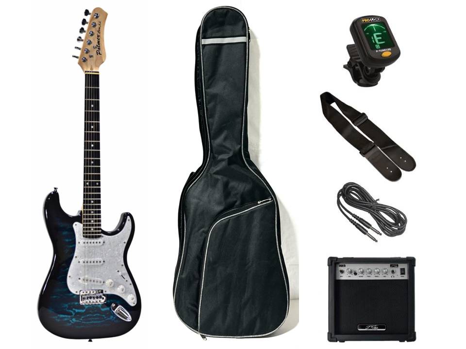 Palmer Palmer PE-Core-PK Electric Guitar Pack l Standard Series - Flame Blue