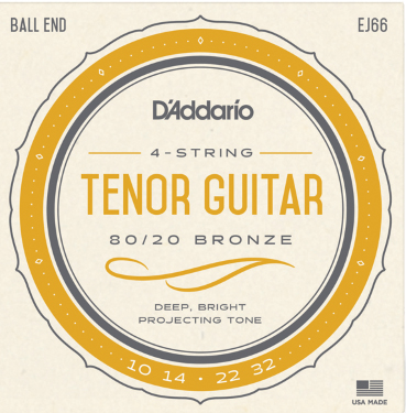 D'Addario D'Addario EJ66 80/20 Bronze Acoustic Tenor Light Guitar Strings .010 - .032