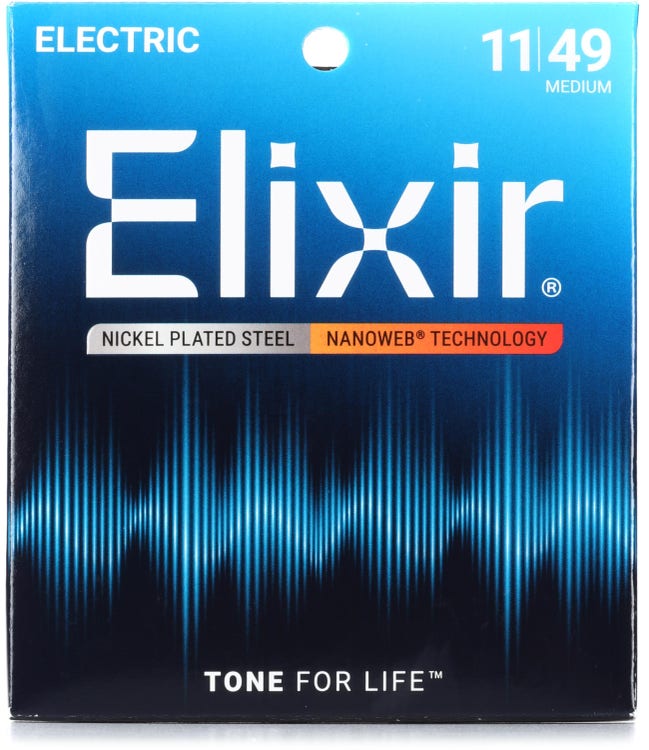 Elixir Strings 12102 Nanoweb Electric Guitar Strings - .011-.049 Mediu