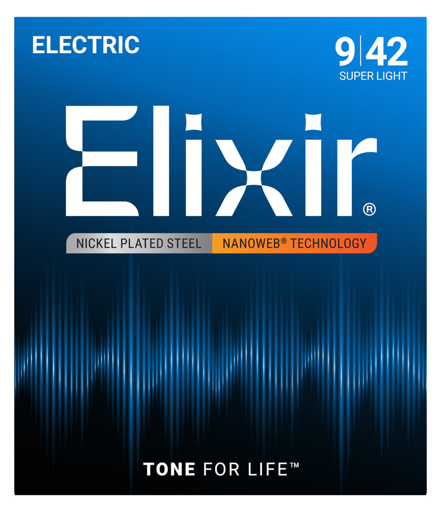 Elixir Strings 12002 Nanoweb Electric Guitar Strings - .009-.042 Super