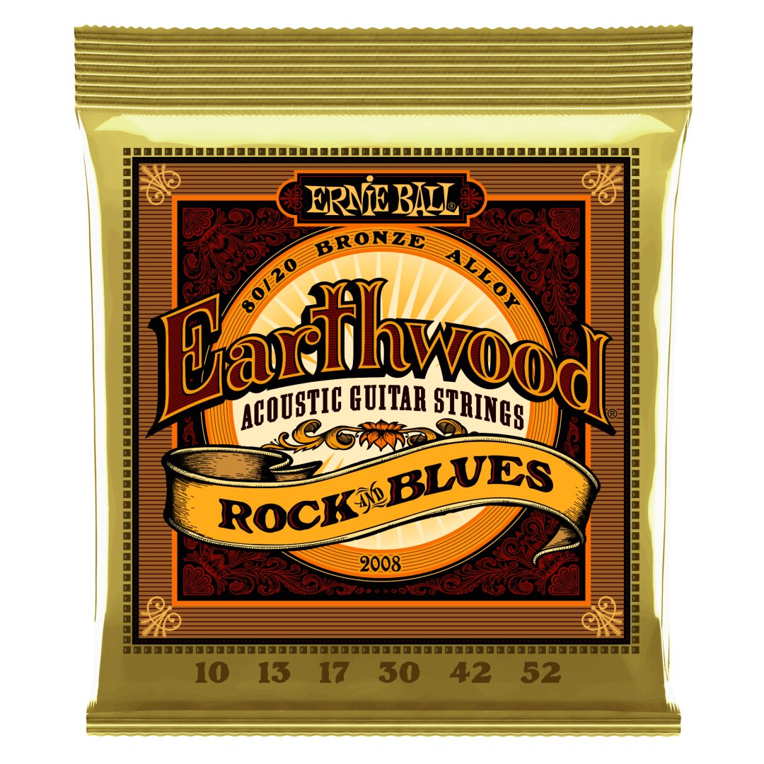 Ernie Ball Earthwood Phosphor Bronze Acoustic Guitar Strings - 10-52 Rock And Blues