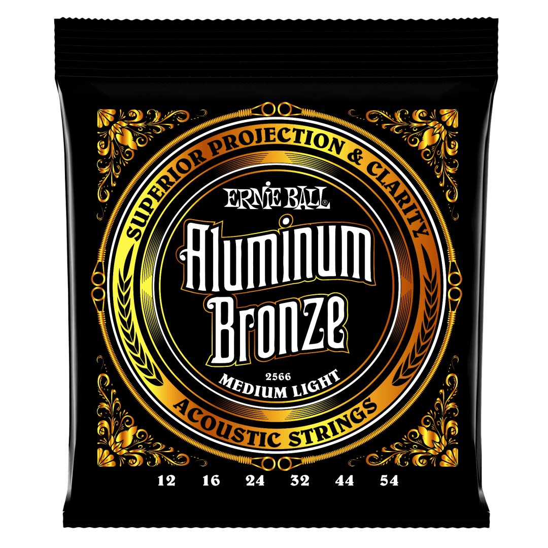 Ernie Ball Medium Light Aluminum Bronze Acoustic Guitar Strings - 12-54 Gauge