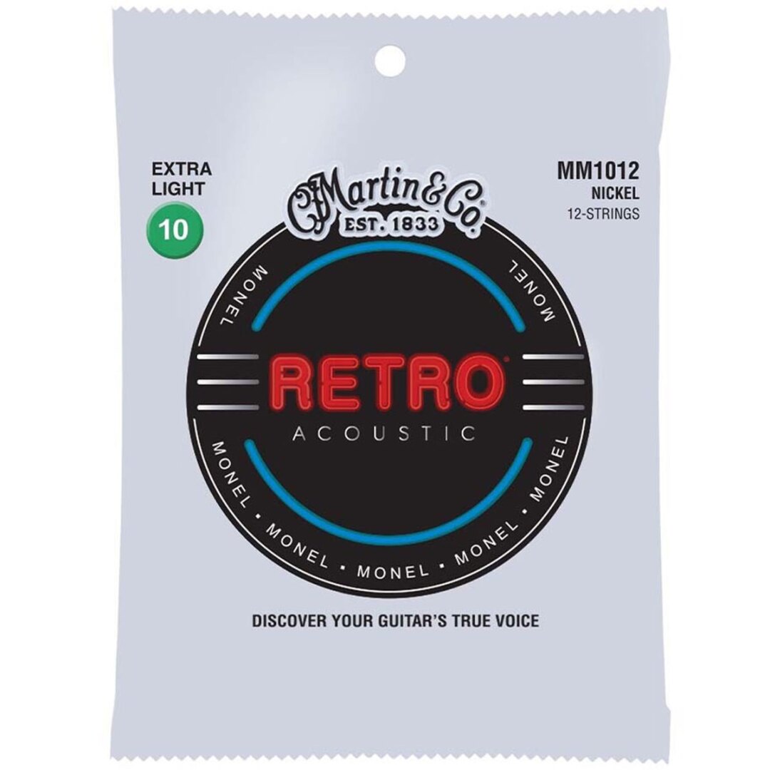 Martin MM1012 Retro Extra Light (12 String) Acoustic Guitar Strings. 1