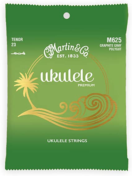 Martin Premium Polygut Ukulele Strings M625, Tenor-Gauge Graphite Gray