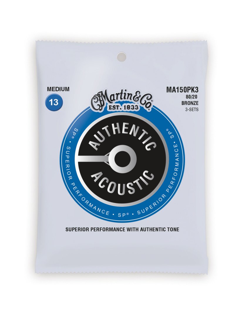 Martin MA150 Authentic Acoustic SP 80/20 Bronze Medium Guitar Strings.