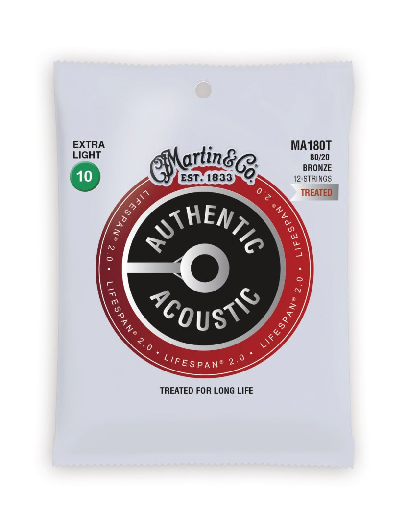 Martin MA180T Authentic Acoustic Lifespan 80/20 Bronze Extra Light (12