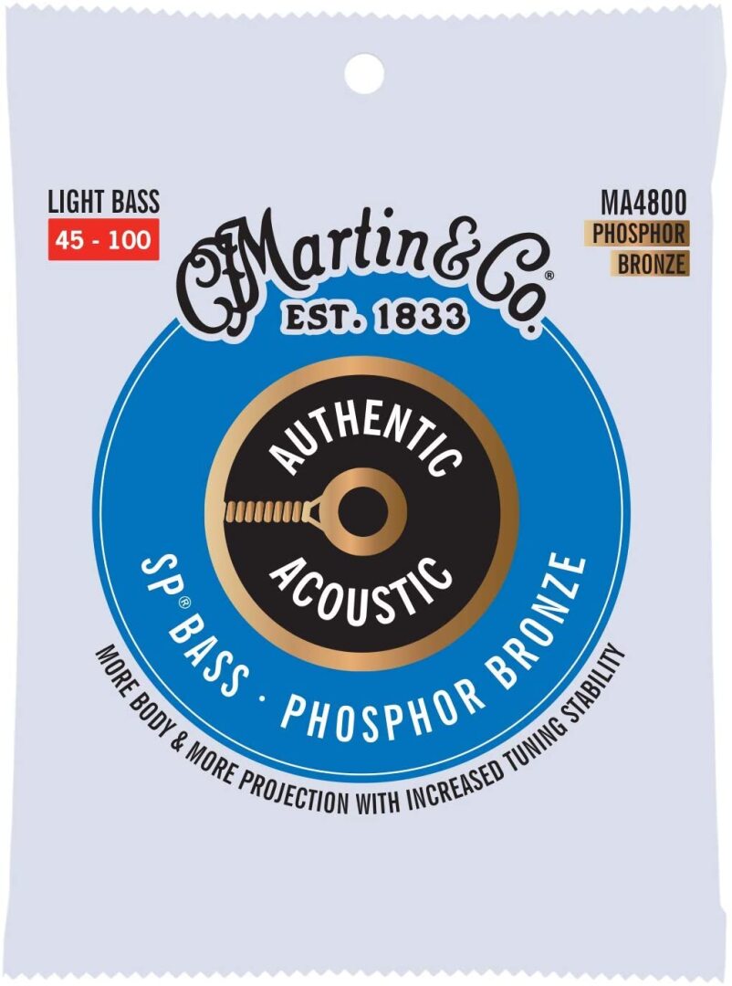 Martin Guitar Authentic Acoustic MA4800 Light-Gauge Acoustic Bass Guit