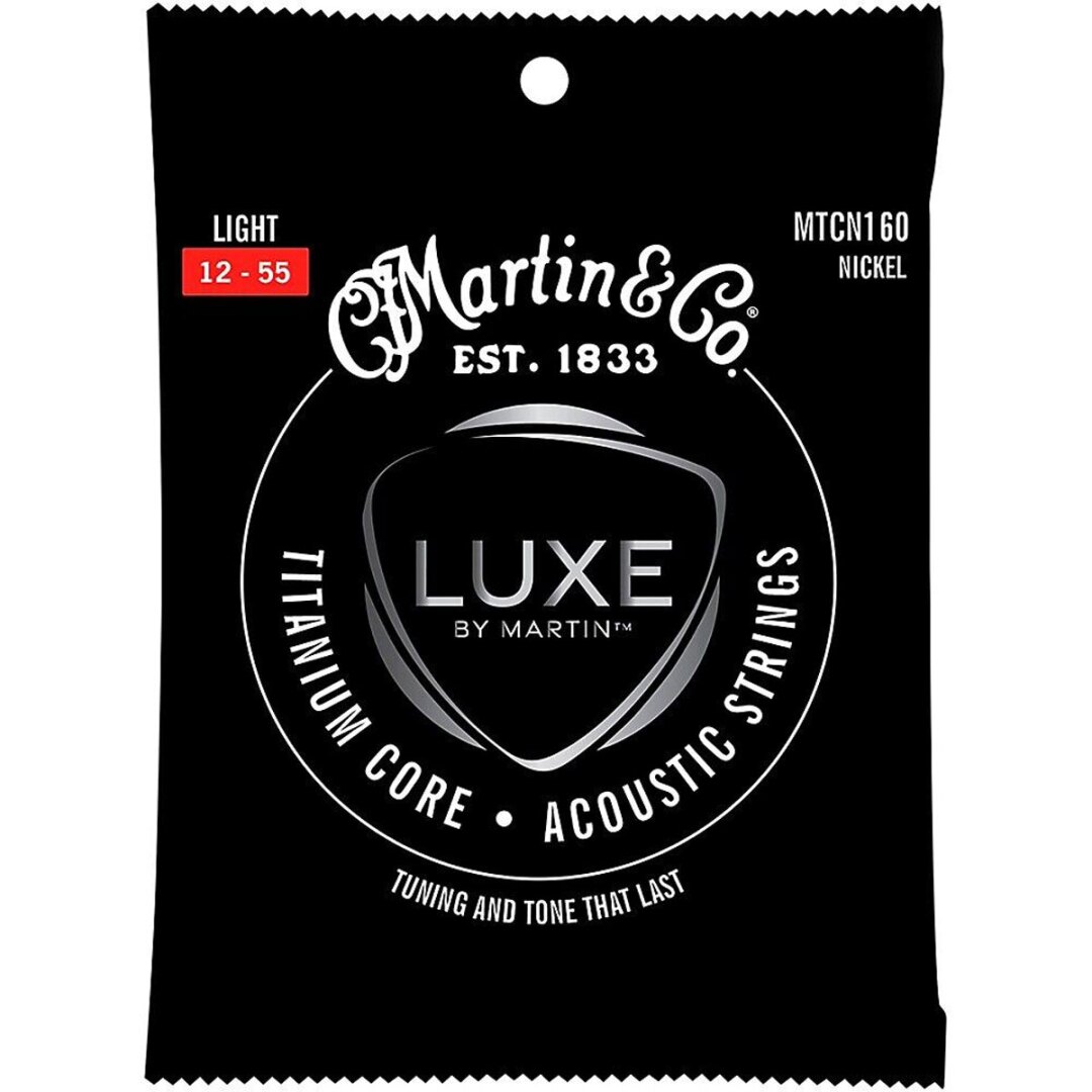 Martin MTC160 Titanium Core Light Acousitc Guitar Strings. 12-55