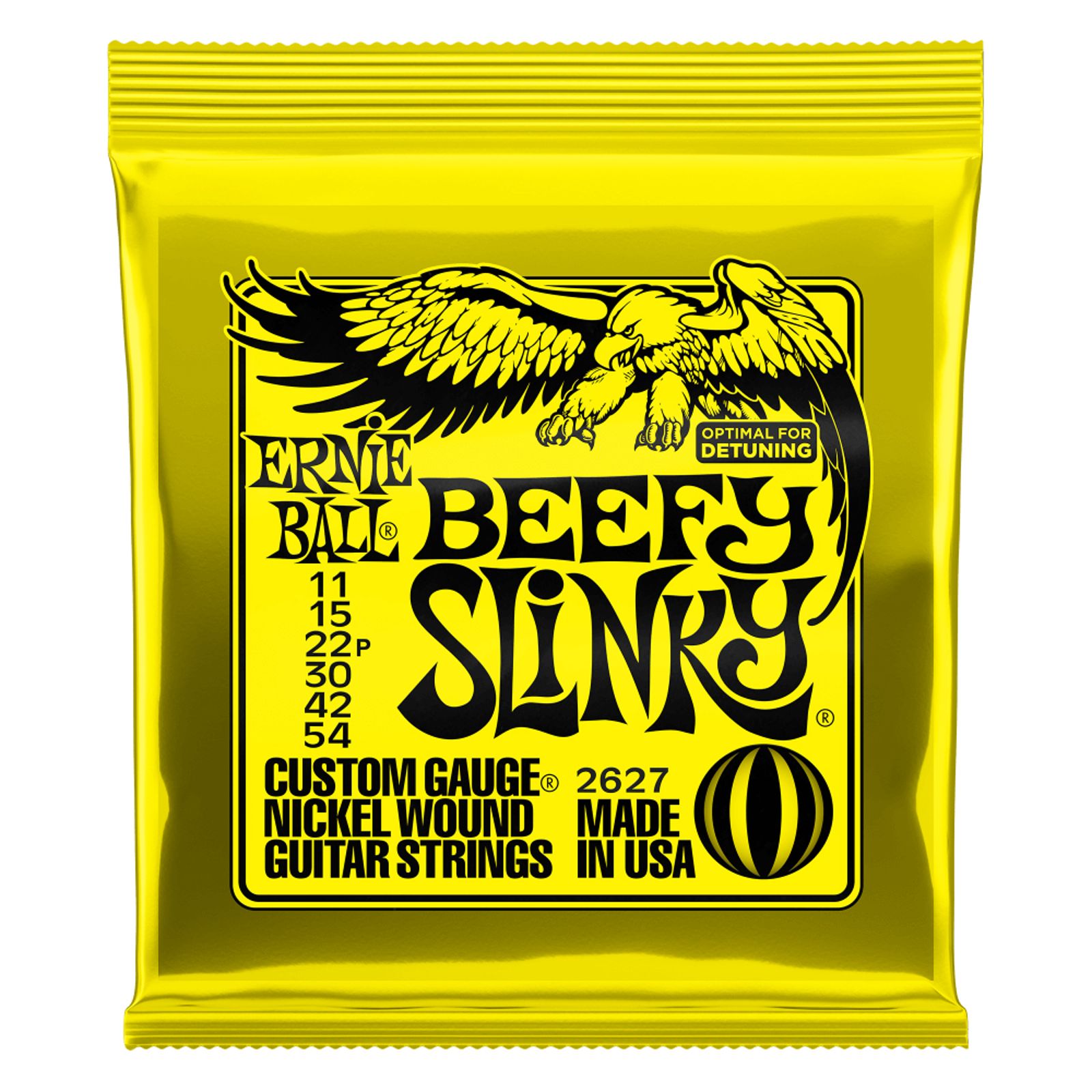 Ernie Ball Ernie Ball 2627 Beefy Slinky Nickel Wound Drop Tuning Electric Guitar Strings 11-54 (6 PACK BUNDLE)