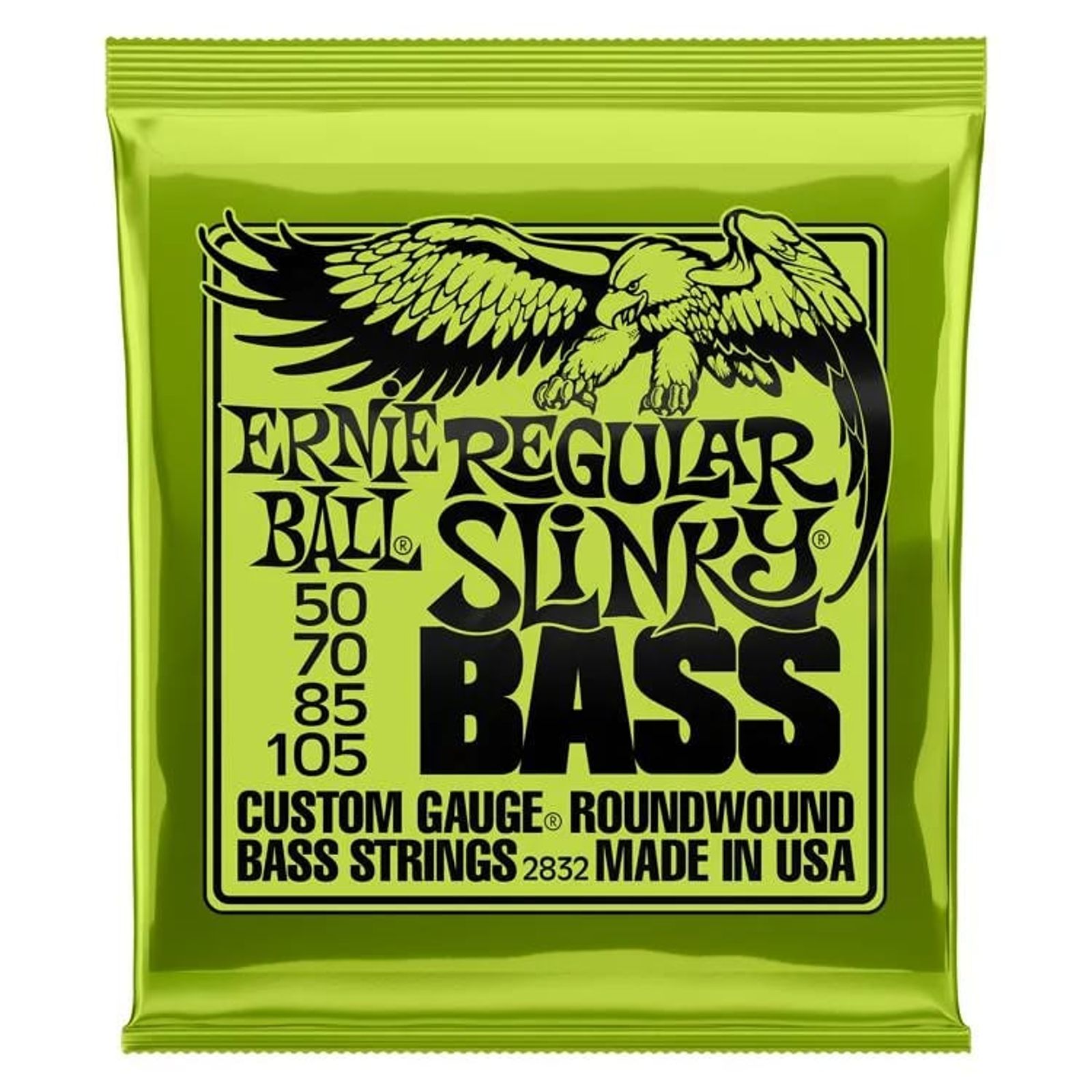 Ernie Ball Ernie Ball 2832 Regular Slinky Round Wound Electric Bass Strings 50-105 (2 PACK BUNDLE)