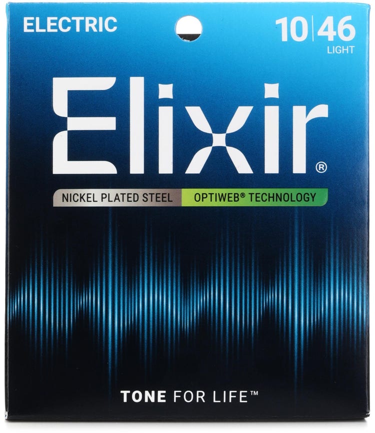 Elixir Strings 19052 Optiweb Electric Guitar Strings - .010-.046 Light