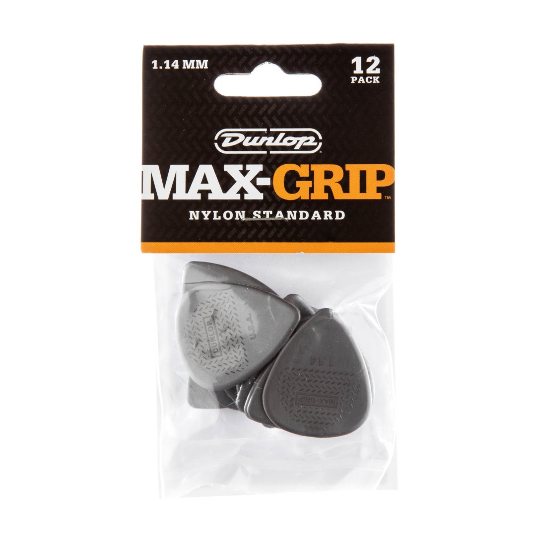 Dunlop 449P114 Max Grip Standard Guitar Pick 1.14mm (12 Pack)