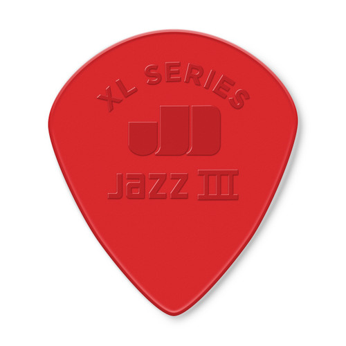 Dunlop 47PXLN Nylon Jazz III XL Guitar Pick. Red Nylon (6 Pack)