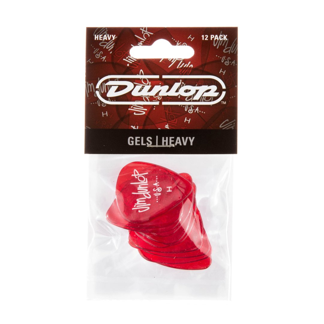 Dunlop 486PHV Gels Guitar Pick. Heavy Red (12 Pack)