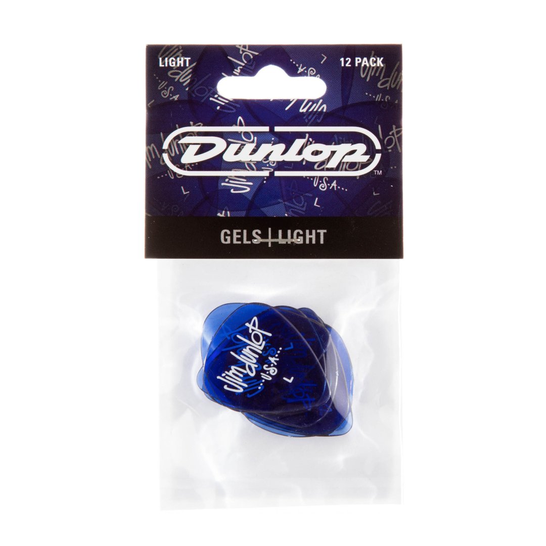 Dunlop 486PLT Gels Guitar Pick. Light Blue (12 Pack)