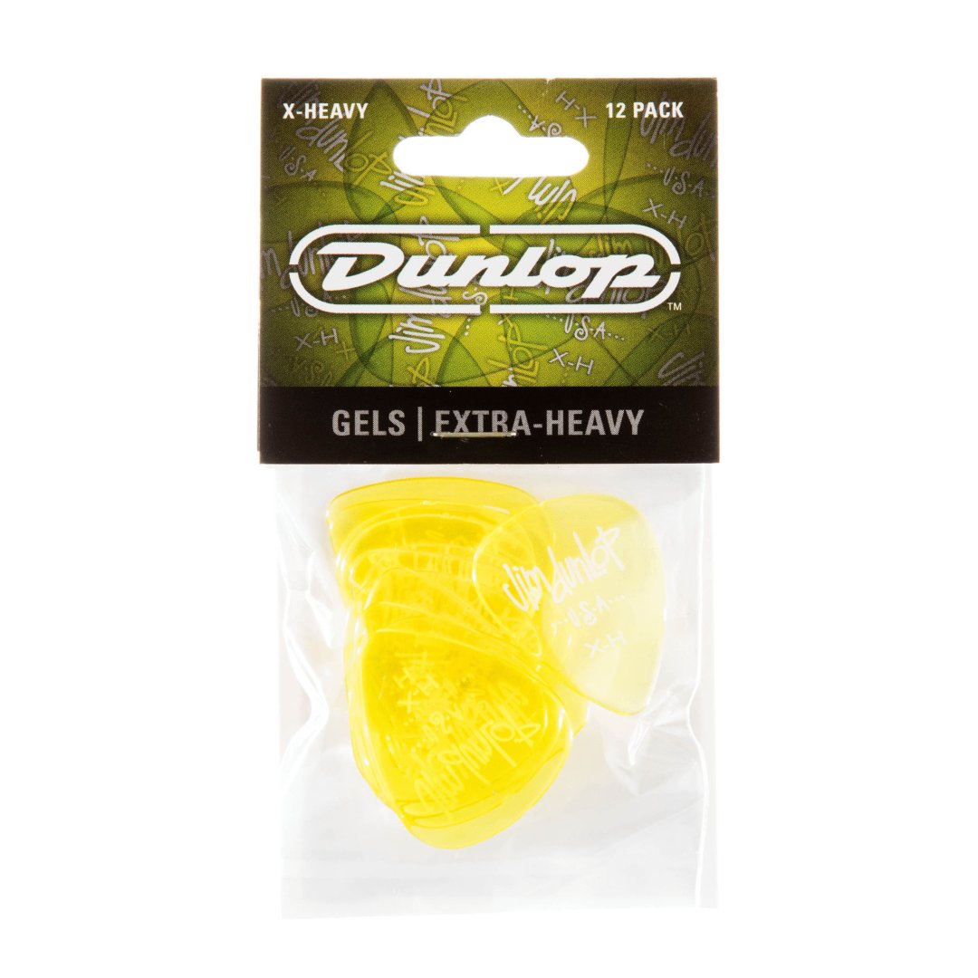 Dunlop 486PXH Gels Guitar Pick. Extra Heavy Yellow (12 Pack)