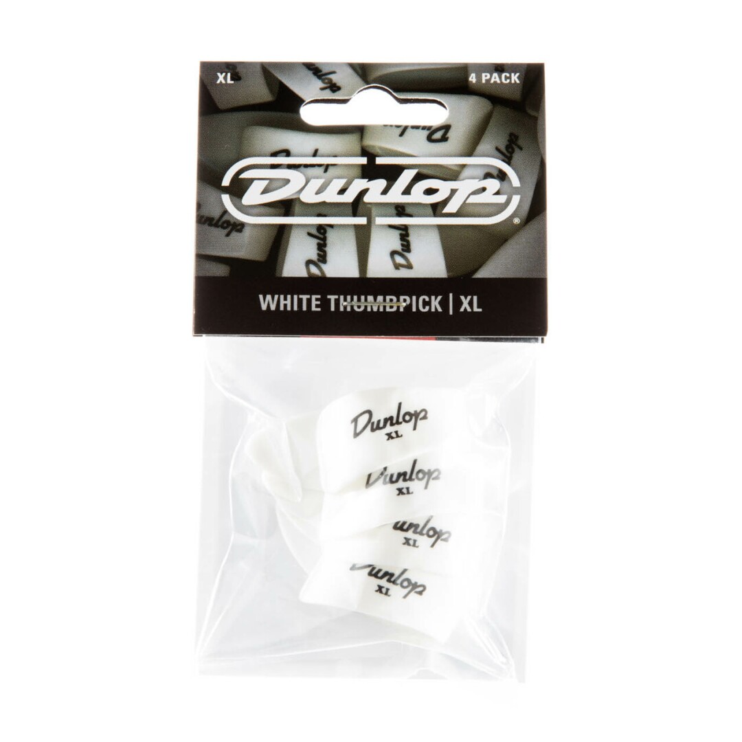Dunlop ThumbPicks 4 Pack White Extra Large (9004P) Guitar banjo
