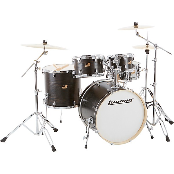 Ludwig BackBeat Elite 5-Piece Complete Drum Set Midnight Grain (BK)
