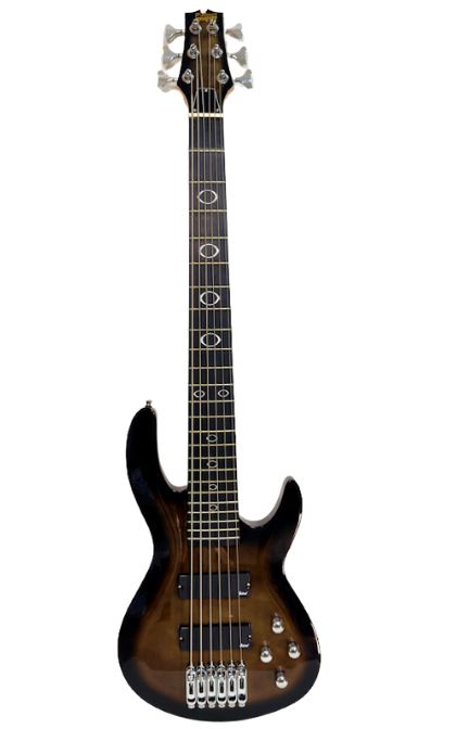 Palmer MAGNUM 6 Palmer 6-String Active Bass Guitar - Quilted Black w/ Bag