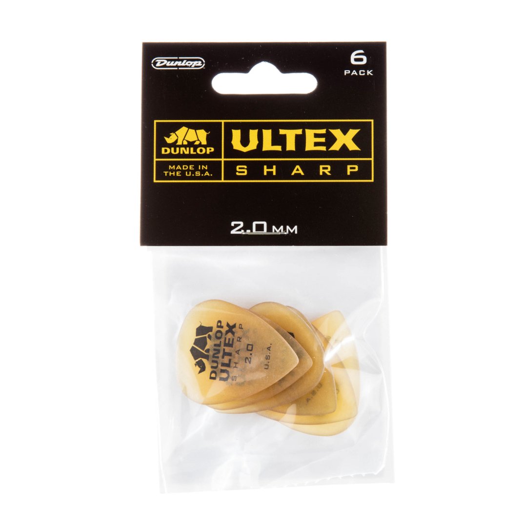 Dunlop 433P200 Ultex Sharp Guitar Pick 2.0mm (6 Pack)
