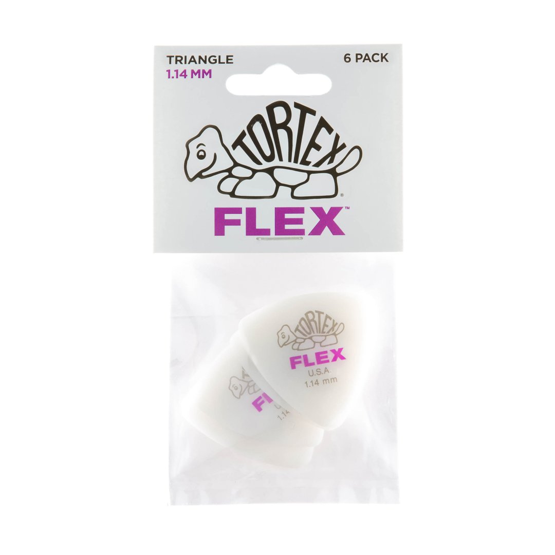 Dunlop 456P114 Tortex Flex Triangle Guitar Pick 1.14mm (6 Pack)