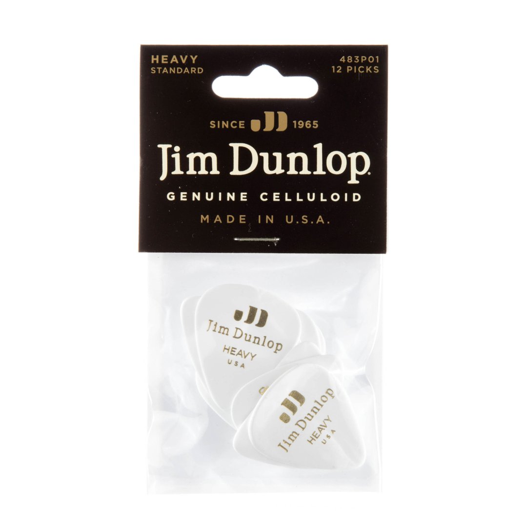 Dunlop 483P01HV Celluloid Guitar Pick. Heavy Gauge (12 Pack)