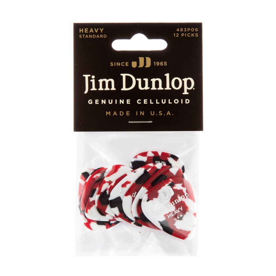 Dunlop 483P06HV Celluloid Guitar Pick. Heavy Gauge Confetti (12 Pack)