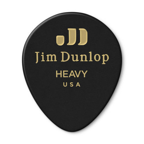 Dunlop 485P05HV Celluloid Teardrop Guitar Pick. Heavy Black (12 Pack)
