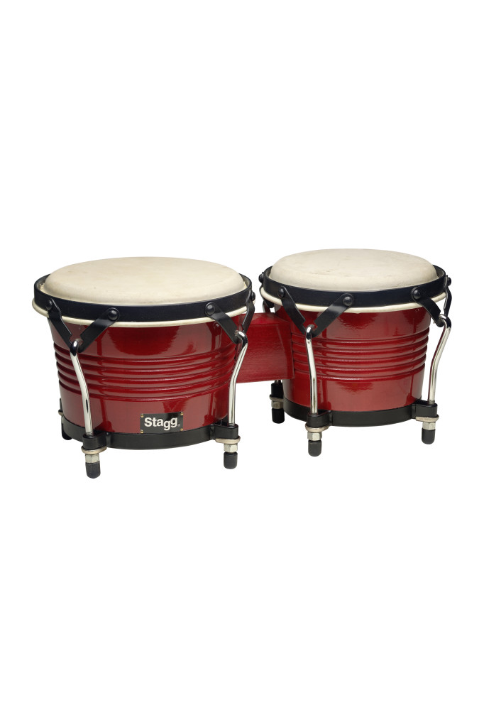 Stagg BW-200 Latin Wood Bongos - 7.5" X 6.5" - Wild Cherry
