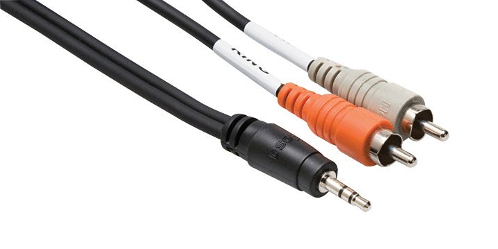 Hosa CMR-203 Stereo Breakout 3.5mm TRS to Dual RCA. 3'