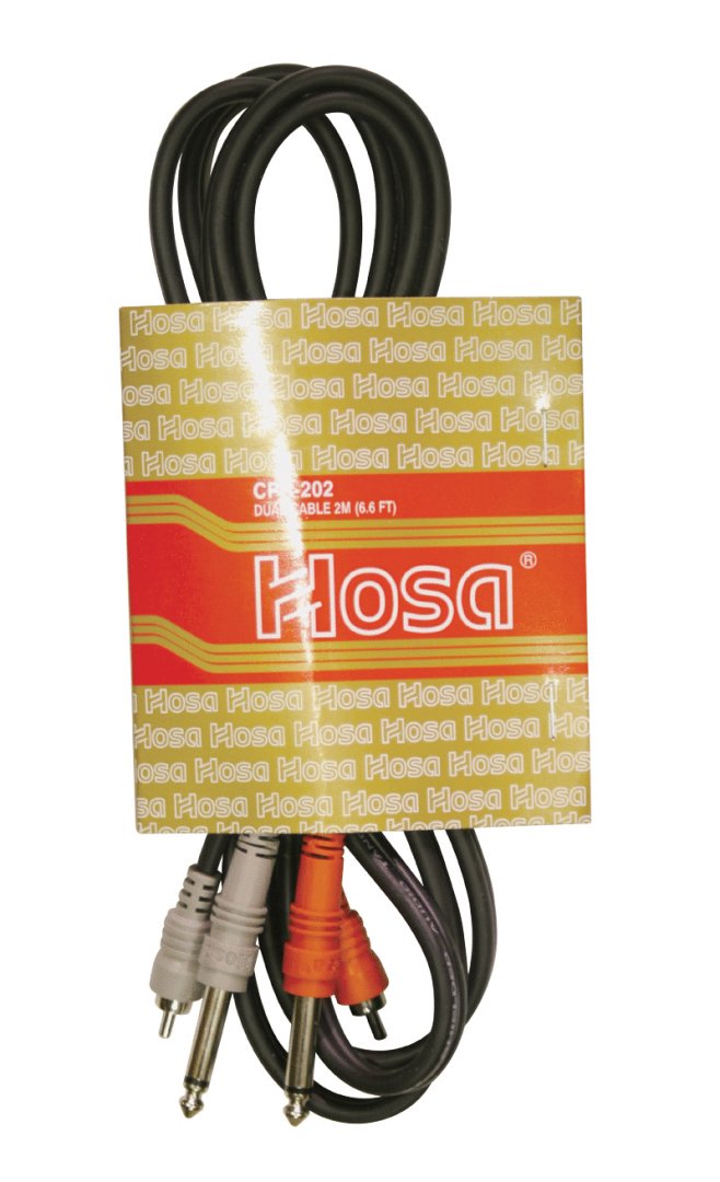 Hosa CPR-202 Stereo Interconnect Dual 1/4" TS to Dual RCA. 2m