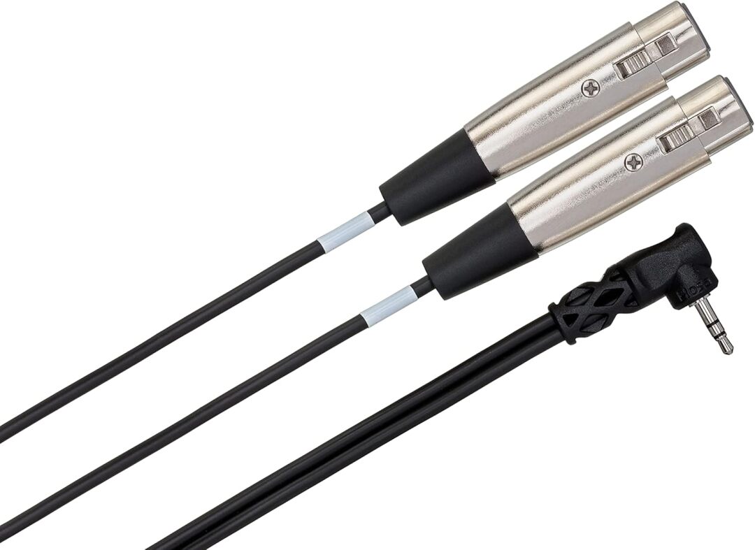 Hosa CYX-405F Microphone Cable - Dual XLR3 Female to Right-angle 3.5mm