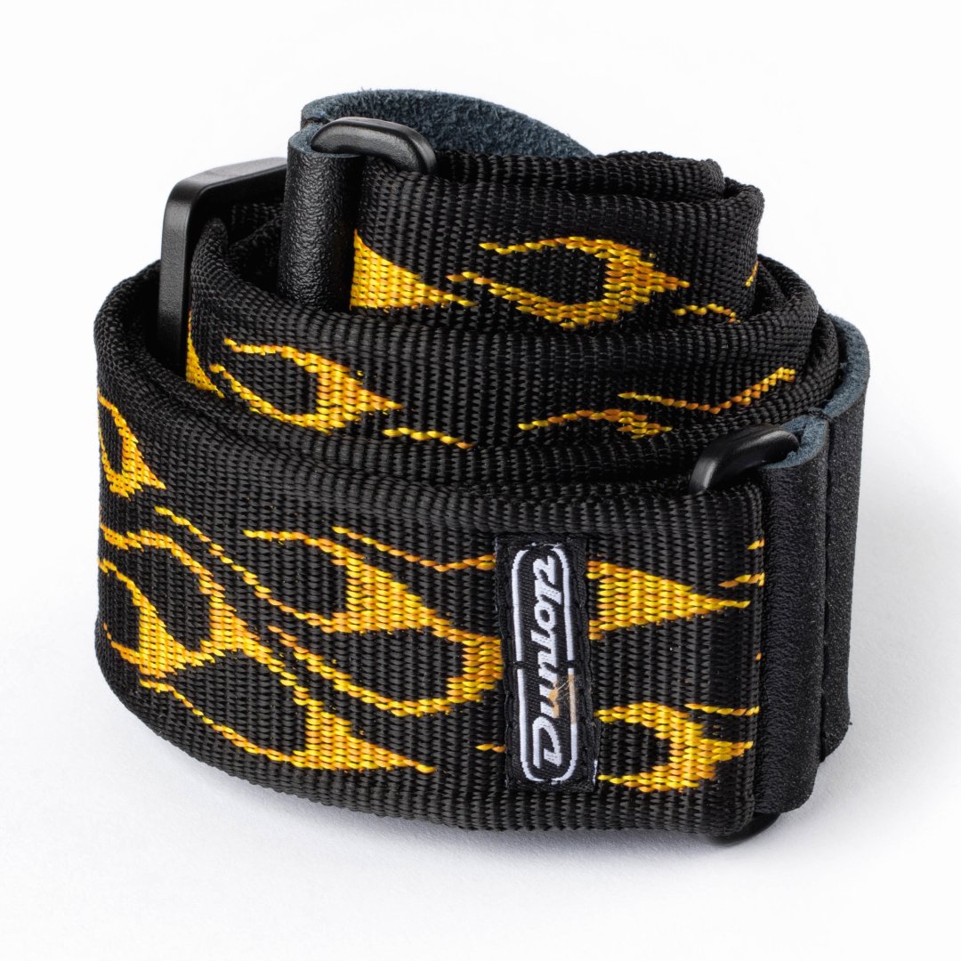 Dunlop D3811OY Flambe Yellow Guitar Strap
