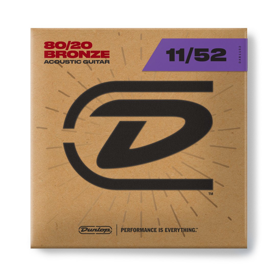 Dunlop DAB1152 80/20 Bronze Acoustic Guitar Strings. 11-52