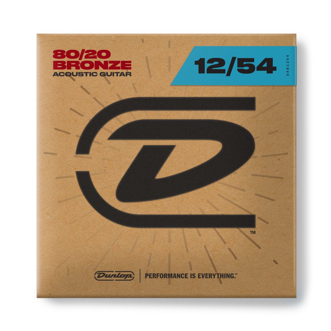 Dunlop DAB1254 80/20 Bronze Acoustic Guitar Strings. 12-54