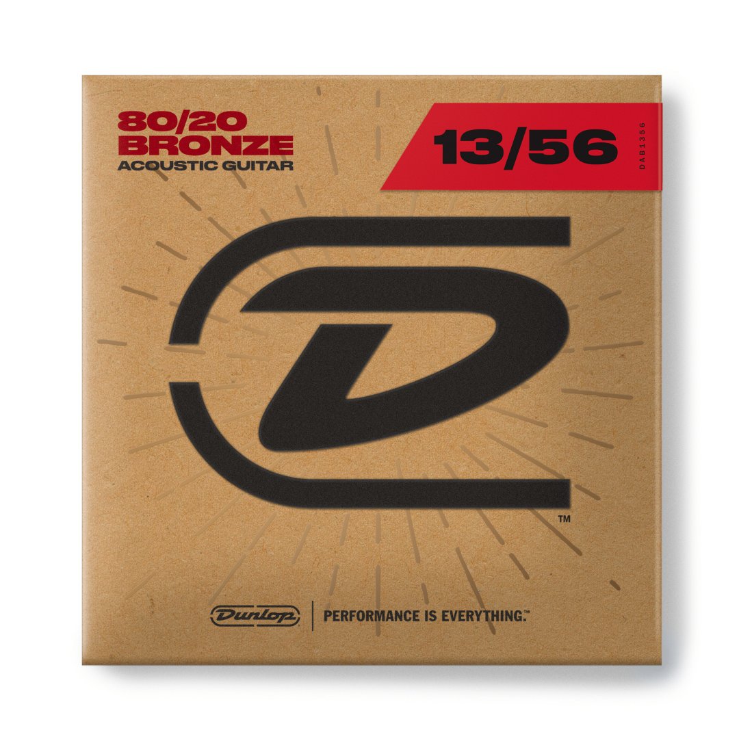 Dunlop DAB1356 80/20 Bronze Acoustic Guitar Strings. 13-56