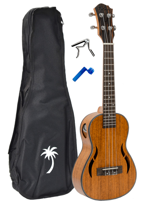 Palmer DAMIAN Concert Ukulele w/Epaulet Soundholes + Value Pack: Capo,