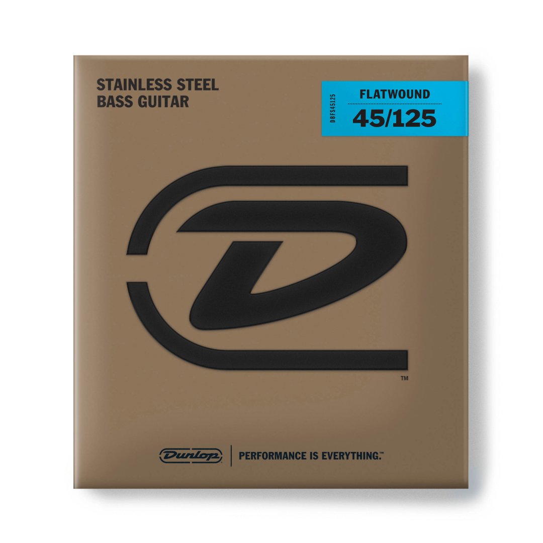 Dunlop DBFS45125 Flatwound Stainless Steel Bass Strings (5 String). 45