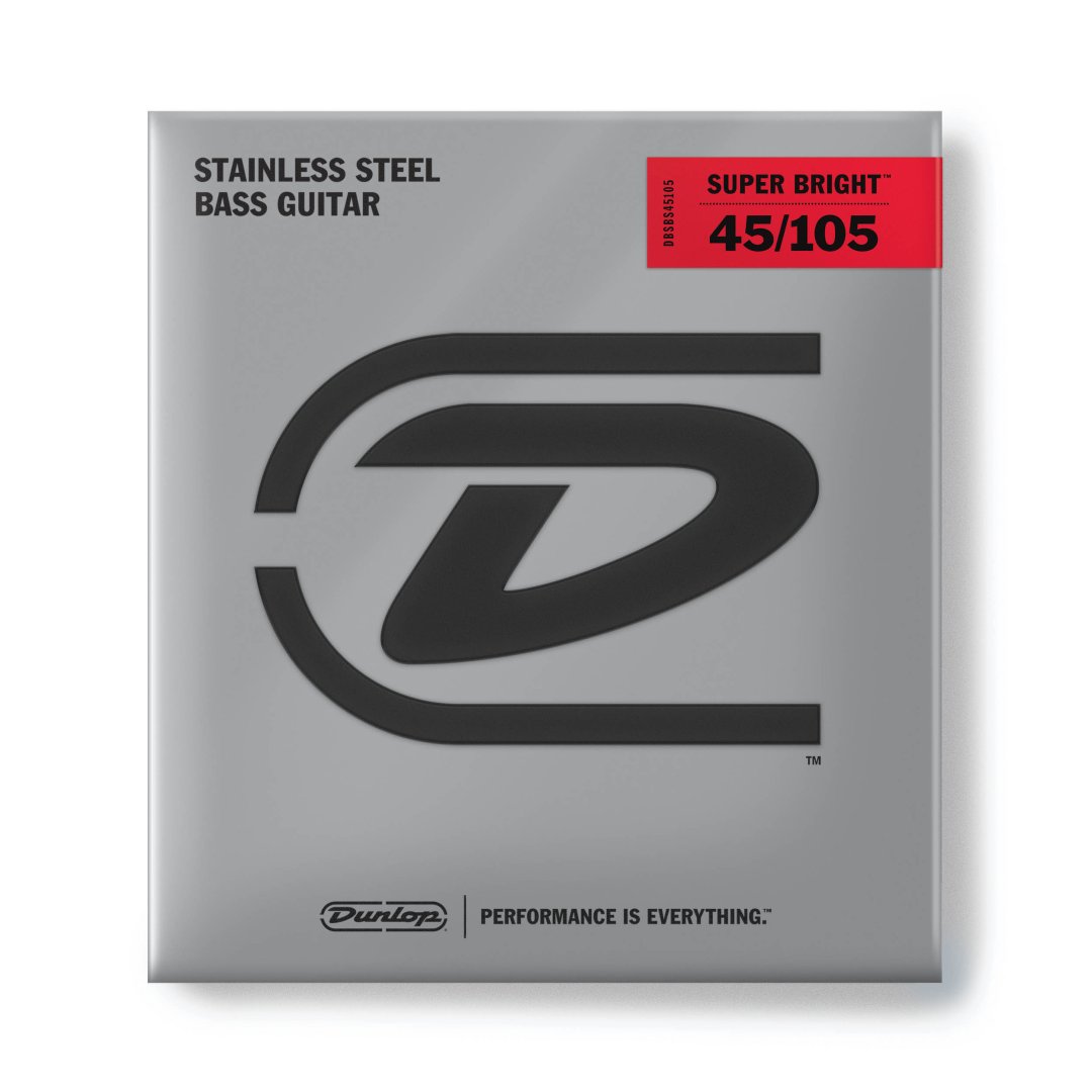 Dunlop DBSBS45105 Super Bright Stainless Steel Bass Strings. 45-105