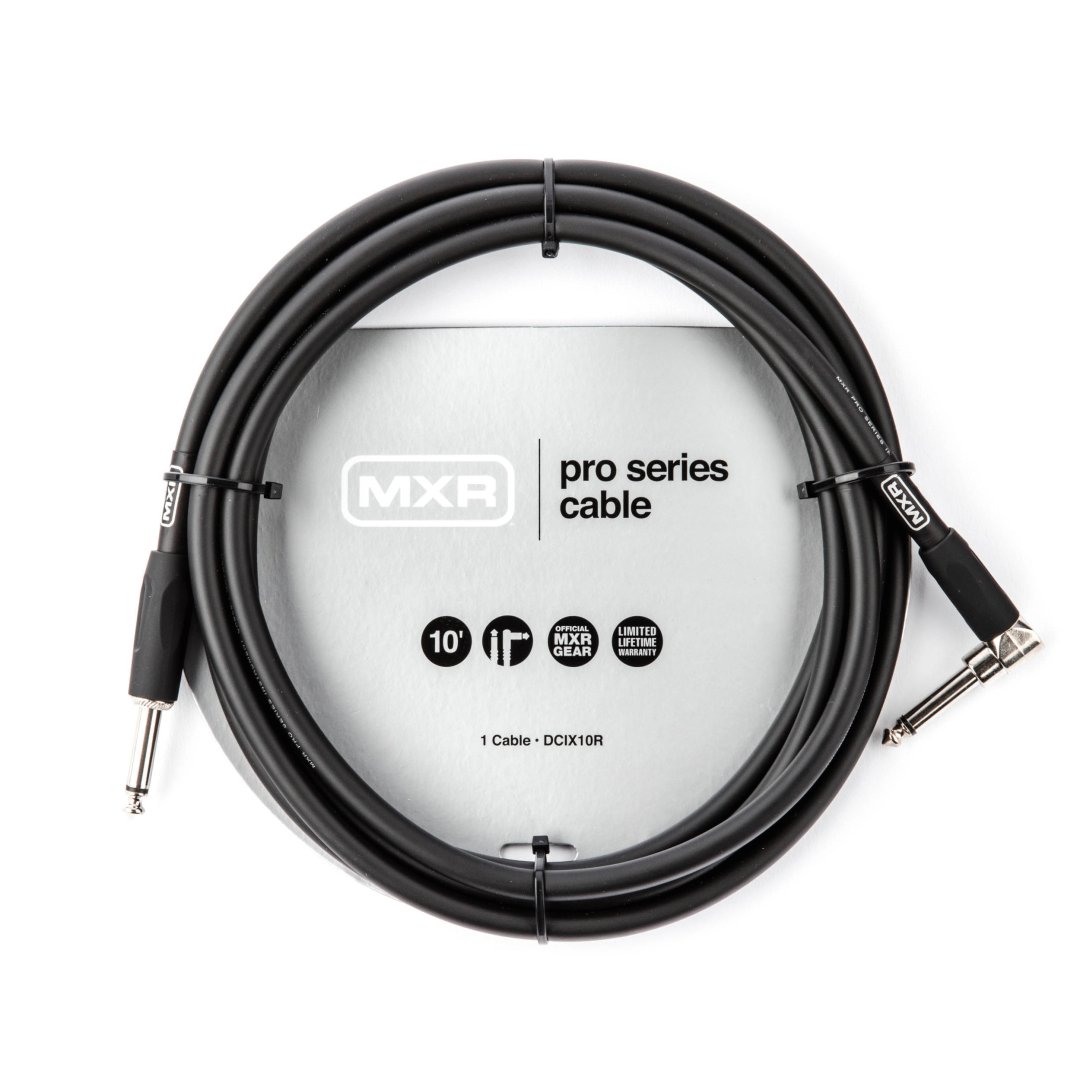MXR DCIX10R Pro Series Instrument Cable. Straight to Right Angle 10'