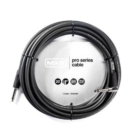MXR DCIX20R Pro Series Instrument Cable. Straight to Right Angle 20'