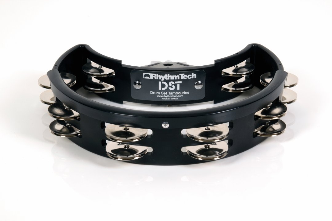 Rhythm Tech DST10 Drum Set Tambourine And Mount. Black with Double Row