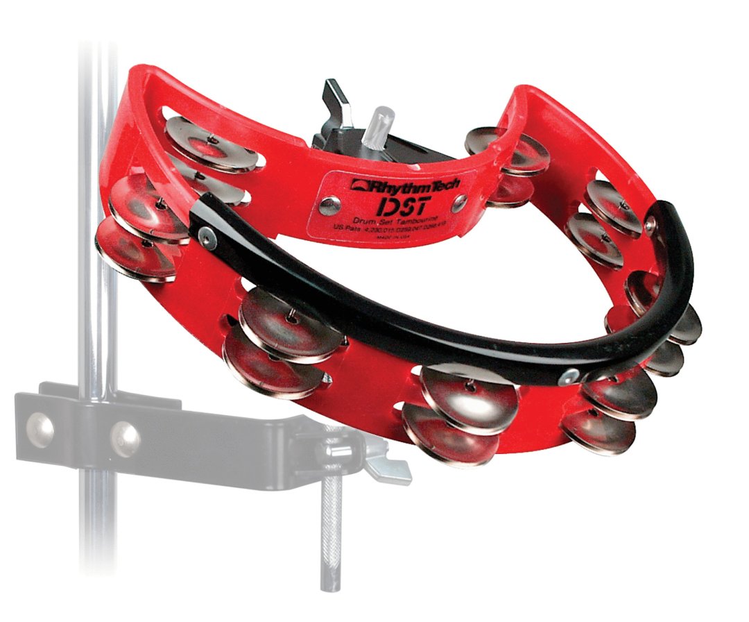 Rhythm Tech DST30 Drum Set Tambourine. Red with Nickel Jingles