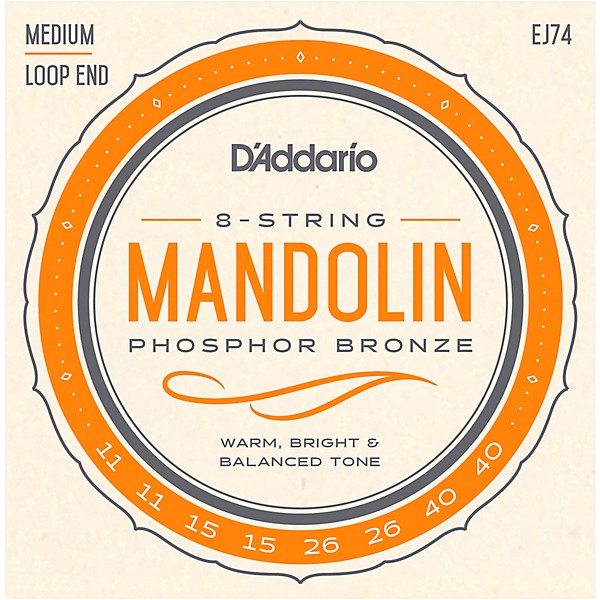 D'Addario EJ74 Phosphor Bronze Medium Mandolin Strings (11-40)