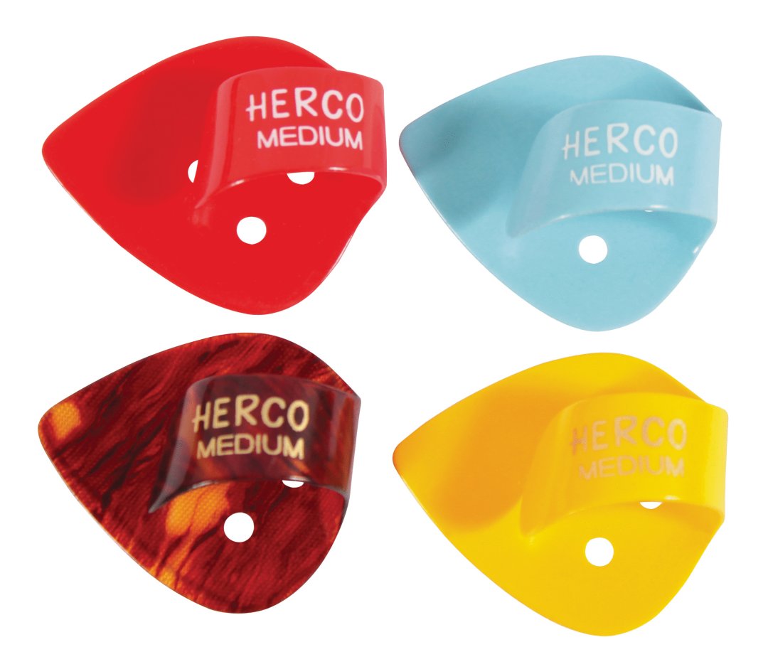 Herco HE112 Flat Thumbpicks. Medium (24 Pack)