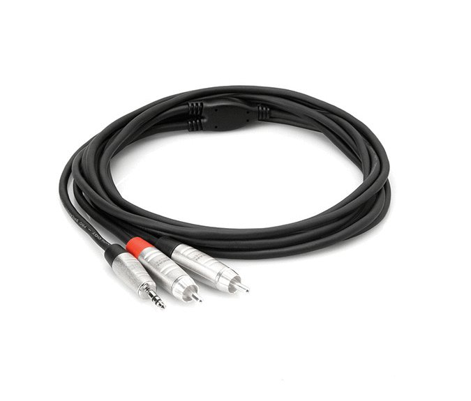 Hosa HMR-010Y Pro Stereo Breakout 3.5mm TRS to Dual RCA. 10'